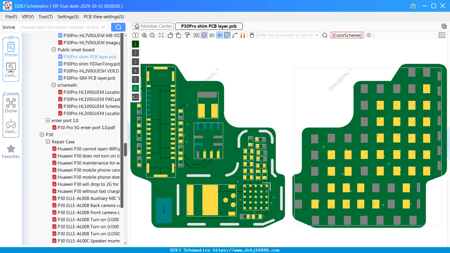 Huawei P30Pro Shim PCB Layer - DZKJ Schematics & PCB Layout