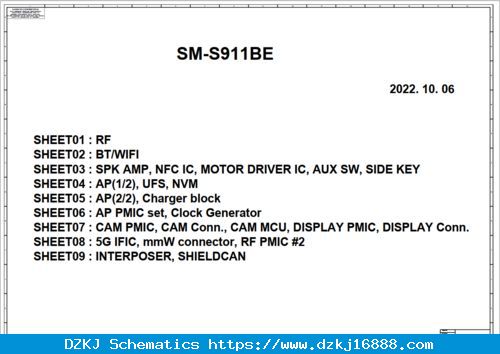Samsung Galaxy S23 SM-S911BE Schematic And BoardView.PDF