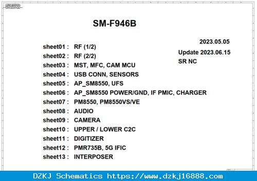 Samsung Galaxy Z Fold5 SM-F946B Schematic And BoardView.PDF