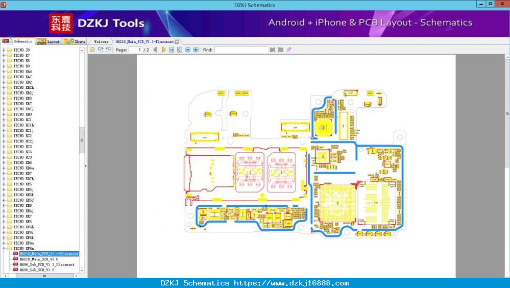 H6218_Main_PCB_V1.1-Placement - TECNO KF6n - TECNO Schematic