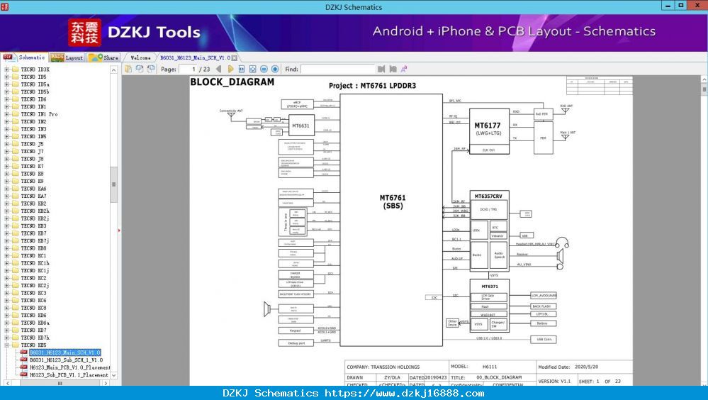 B6031_H6123_Main_SCH_V1.0 - TECNO KE5 - TECNO Schematic