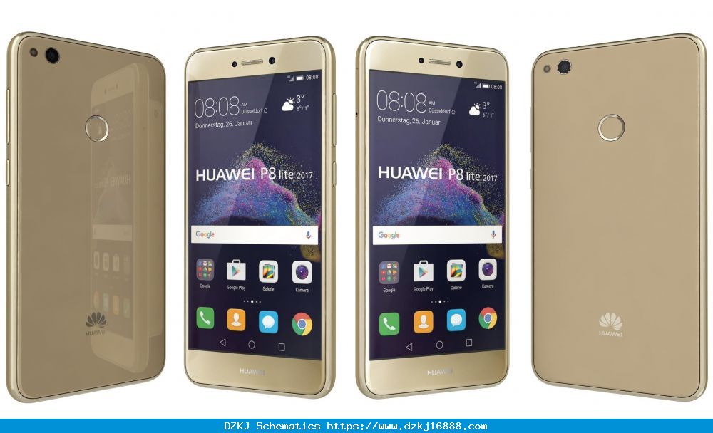 Huawei P8 Lite 2017 Gold 3D Model $39 - .max .obj .wrl .fbx .3ds