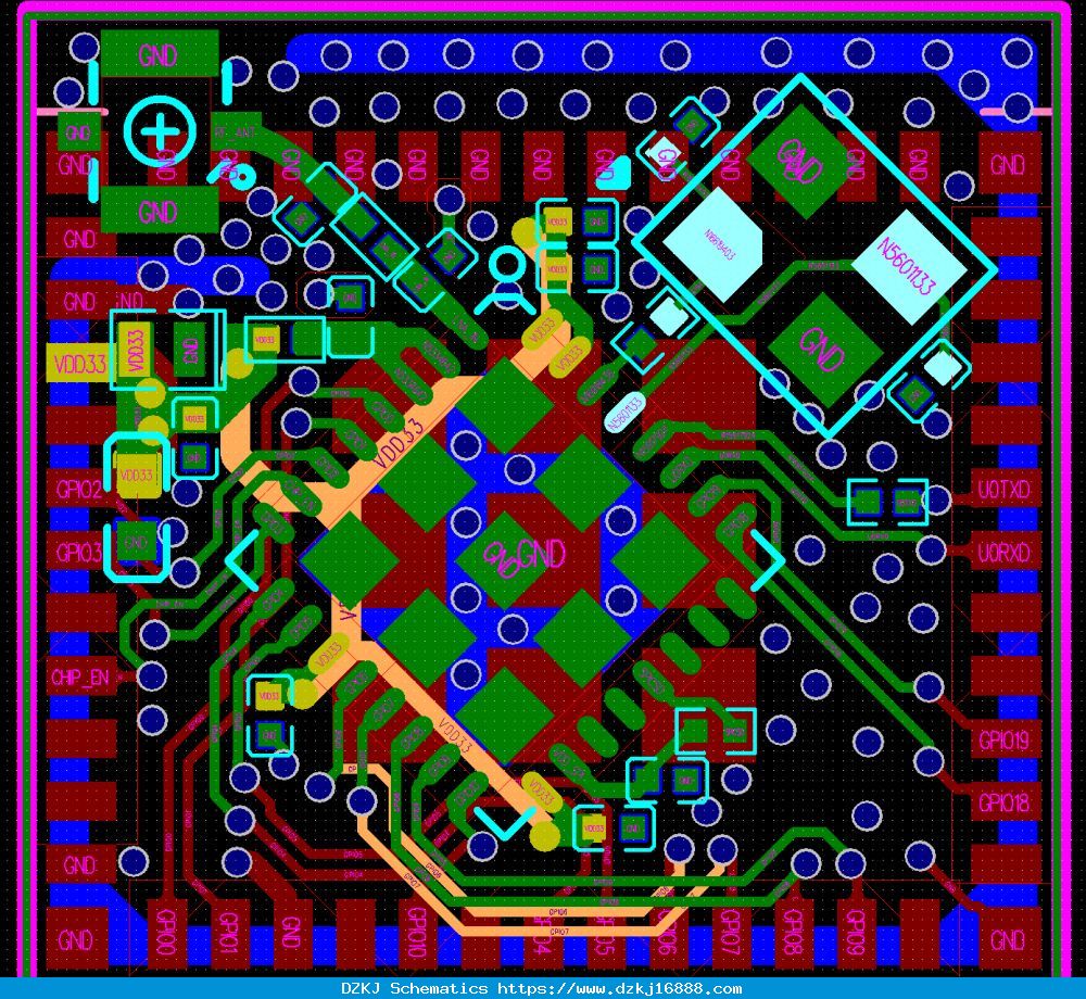 PCB 版图布局 - ESP32-C3