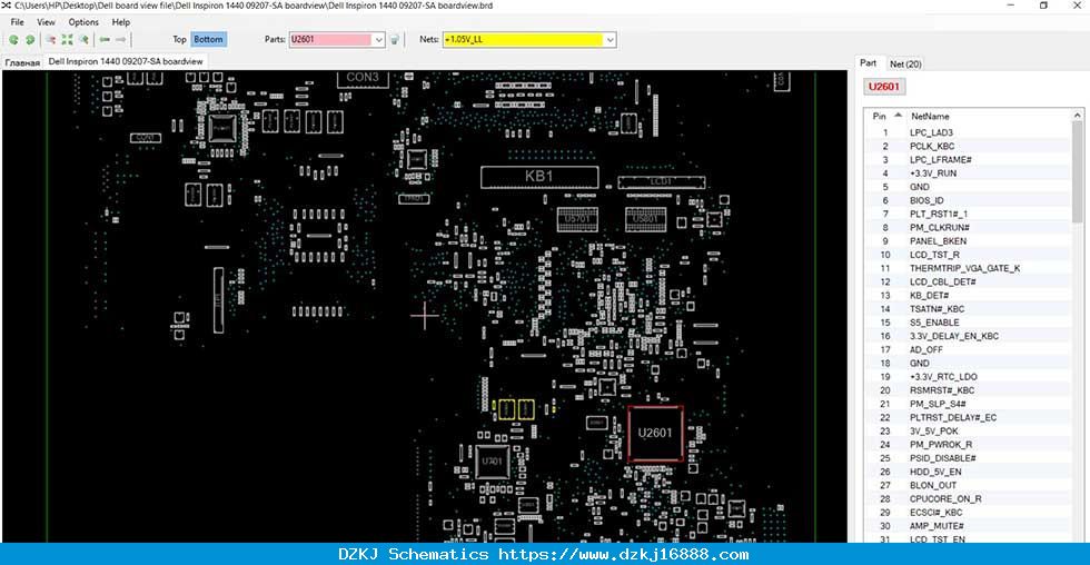 Dell Inspiron 1440 09207-SA BoardView File