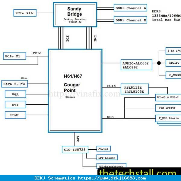 ECS H61H2-CM REV1.0 Schematic Diagram
