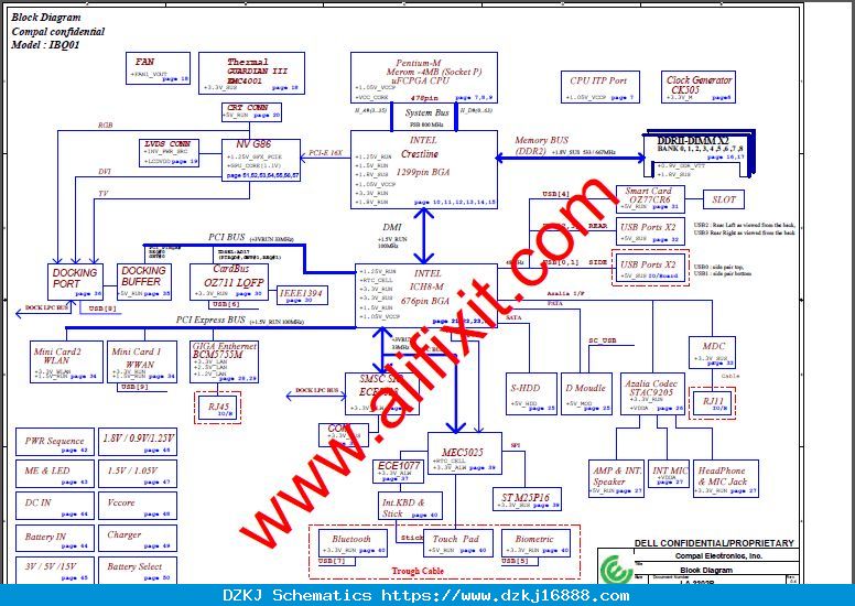 Dell Vostro 1400 Quanta FM5 UMA Rev:2B Schematic