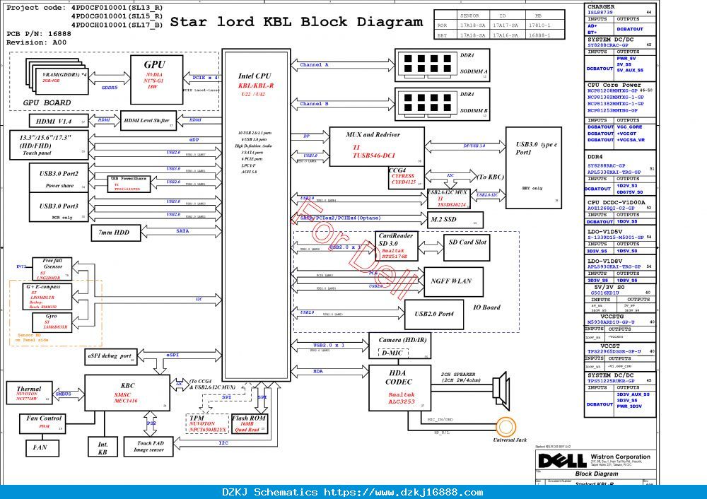 Dell Inspiron 5379 5579 7773 Schematic & Boardview 16888-1 – Laptop ...
