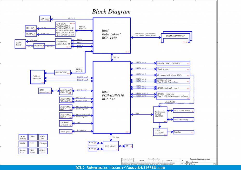Dell Alienware 13 R3 Schematic & Boardview LA-D581P BAP00 Mothe…