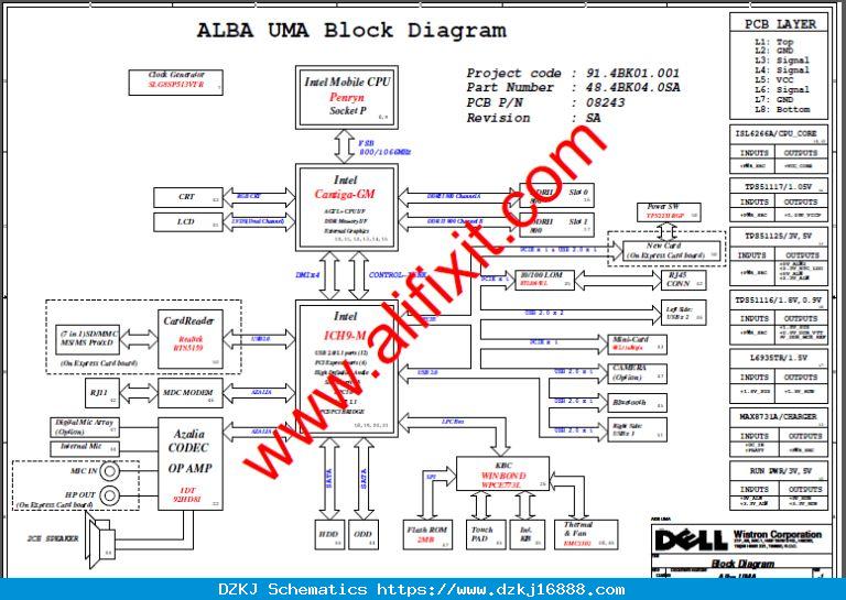 Dell P10s Adamo Montevina SFF Rev:A00 Schematic