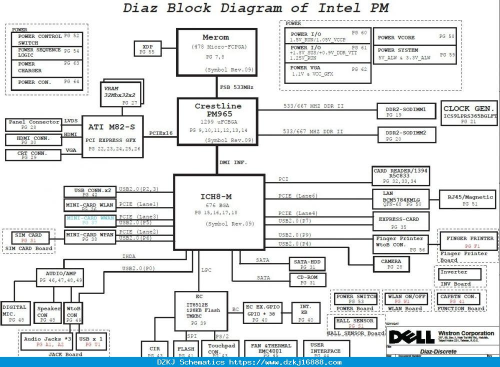 Dell Studio 1435 - Wistron Diaz Discrete - Rev A00