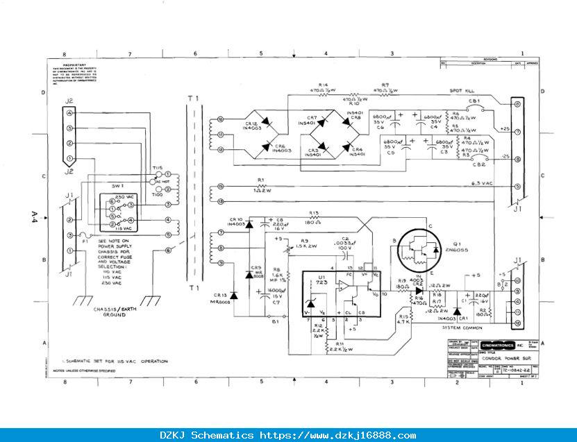 Cinematronics Power Supply Information