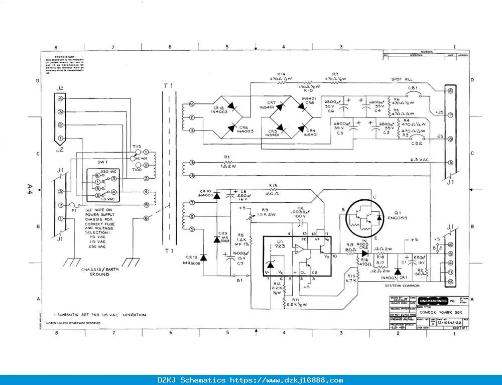 Cinematronics Power Supply Information