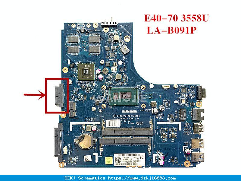 ZIWB2/ZIWB3/ZIWE1 LA-B091P Lenovo E40-70 Laptop Motherboar…