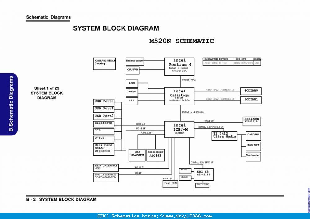 CLEVO M520N Schematic For $5.52