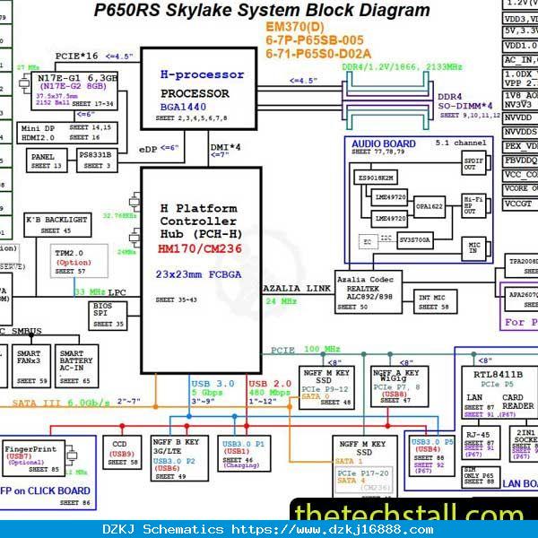 Clevo W510TU 6-71-W5100-D02 Schematic Diagram