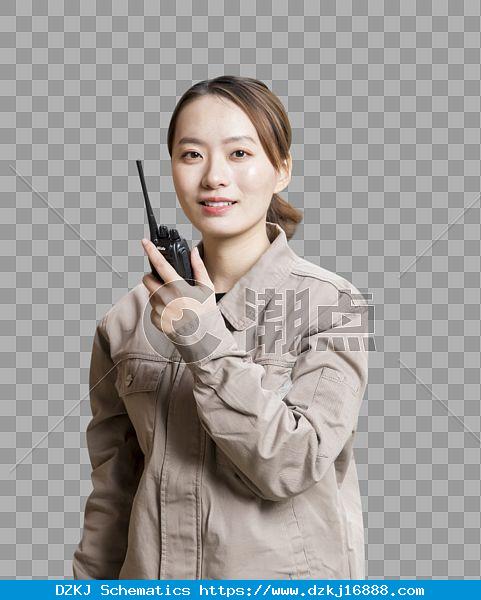 仓库管理员对讲机交谈设计元素3023*37…