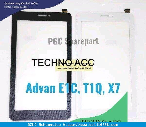 OEM Touchscreen TS Advan Tablet E1C - E1C Plus