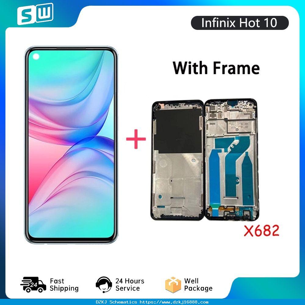 Infinix Hot 10 X682 LCD With Frame Door Housin…