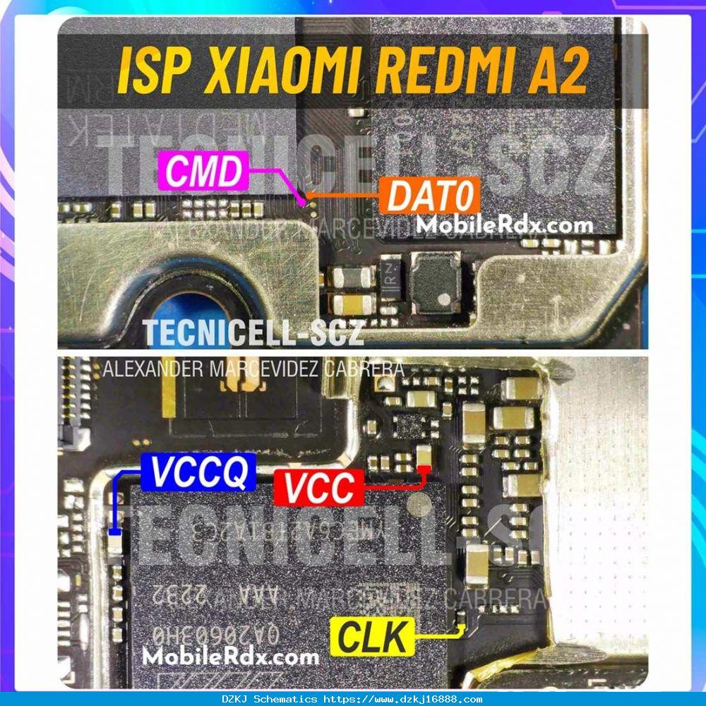 Xiaomi Redmi A2 ISP EMMC PinOUT