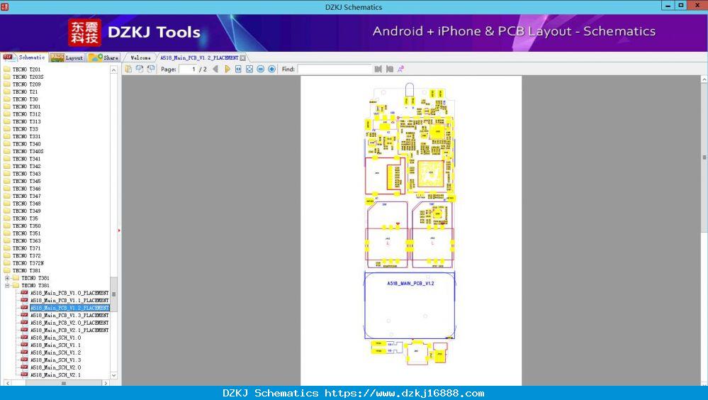 A518_Main_PCB_V1.2_PLACEMENT - TECNO T381