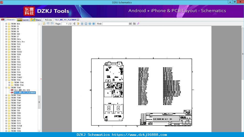 UL11_MMI_V01_PLACEMENT - TECNO T342 - TECNO Schematic