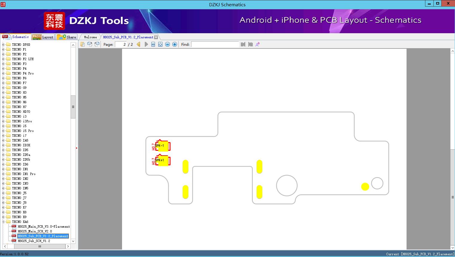 H8025_Sub_PCB_V1.2_Placement