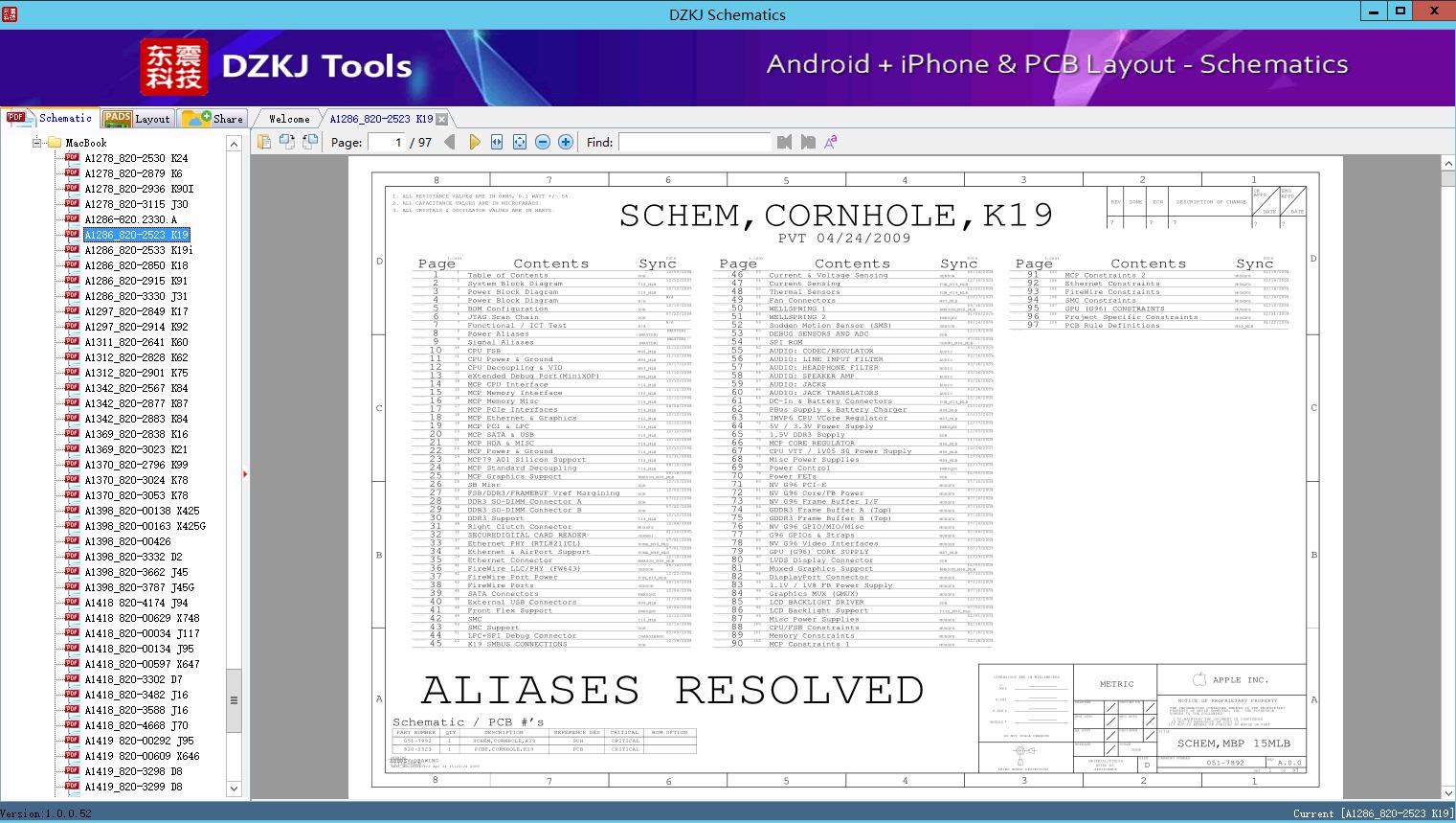 K19 Layout A1286_820-2523 K19 - MacBook - LAPTOPS Schematic - DZKJ Schematics ...